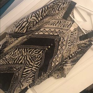 Chico’s Savvy Animal Print Cold Shoulder Poncho